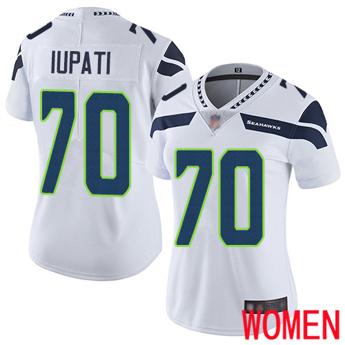 Seattle Seahawks Limited White Women Mike Iupati Road Jersey NFL Football #70 Vapor Untouchable->women nfl jersey->Women Jersey
